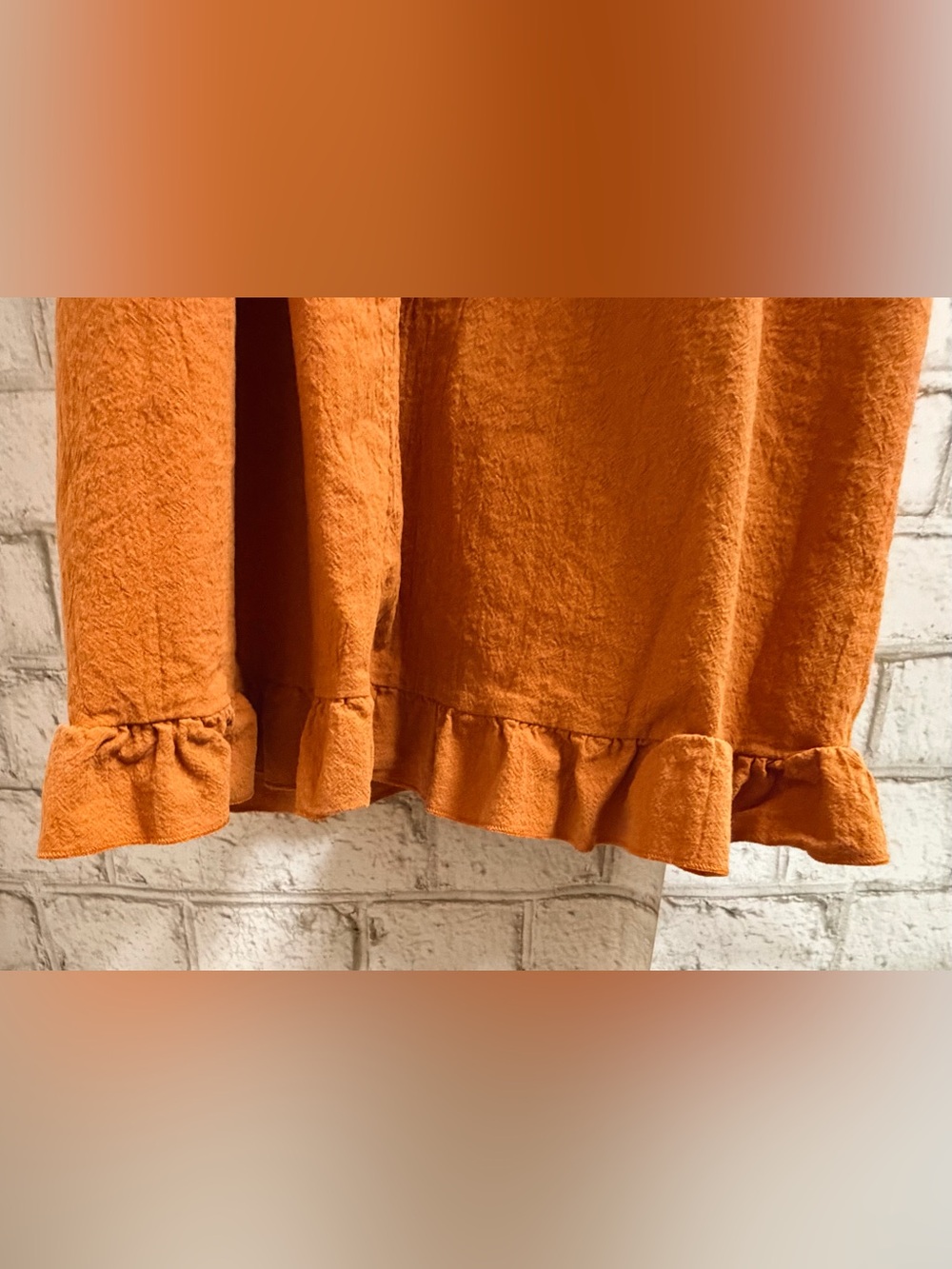 Orange/Rust Ruffle Spaghetti Strap Sundress - Picture 4 of 6